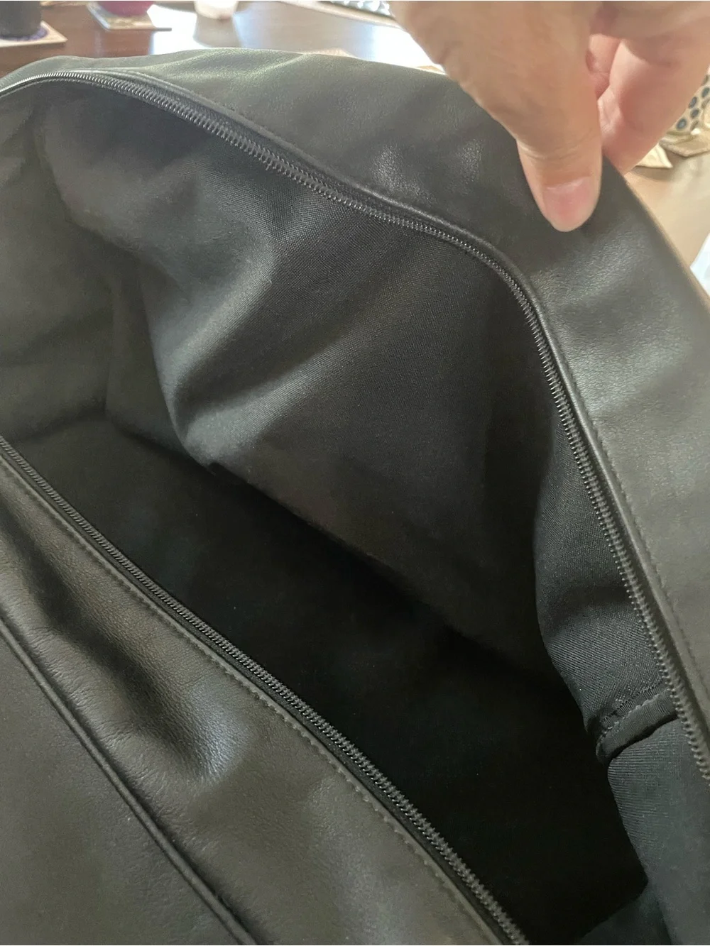 Coach Black Leather Duffel Bag with Gold Hardware